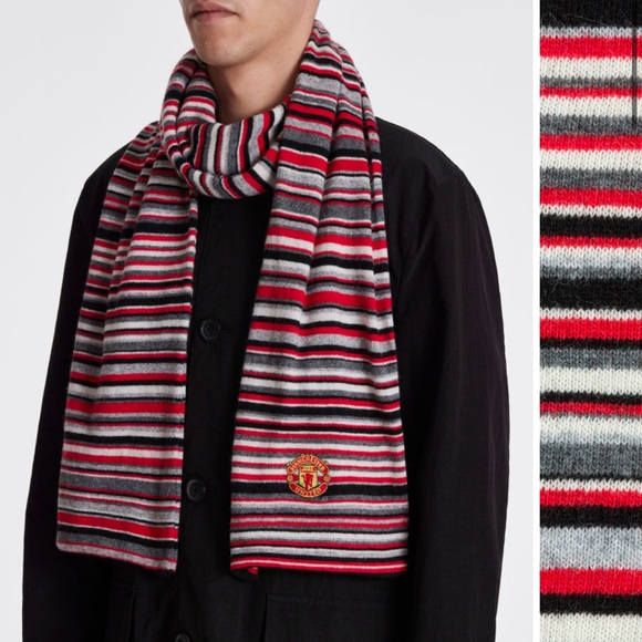 Paul Smith Manchester United striped wool cashmere blend scarf - Picture 1 of 14